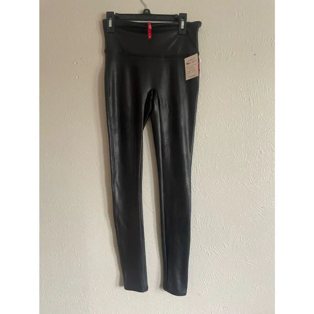 SPANX Faux Leather High-Waist Leggings in Black size small - Picture 3 of 6